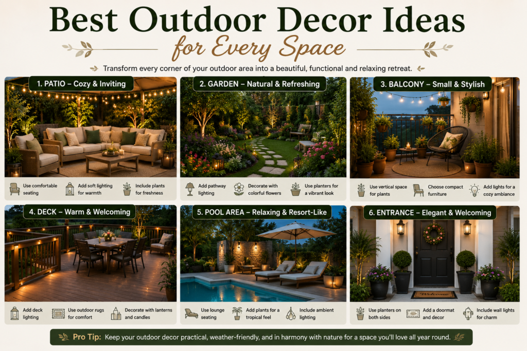 best outdoor decor ideas for every space 
