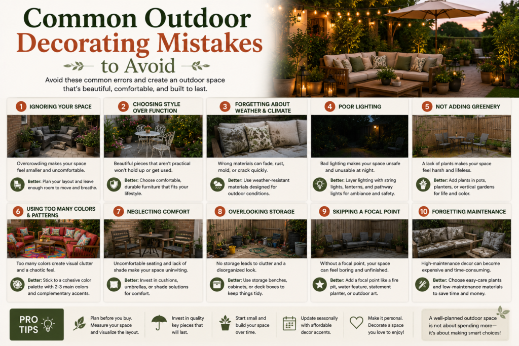 common outdoor decorating mistakes 