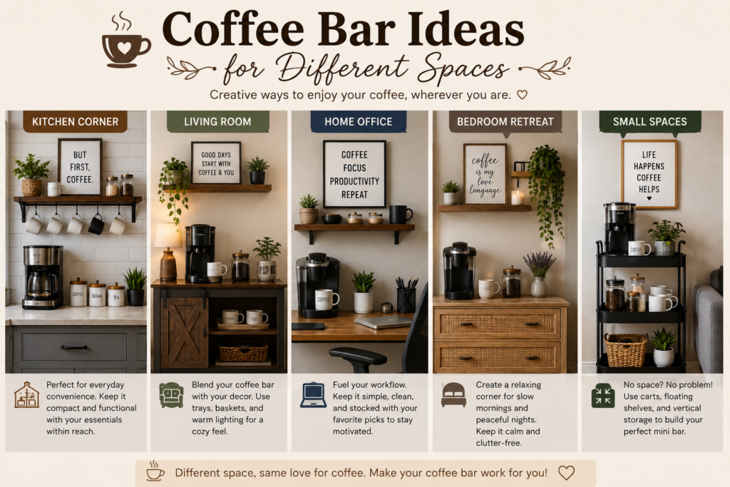 coffee bar ideas for different spaces