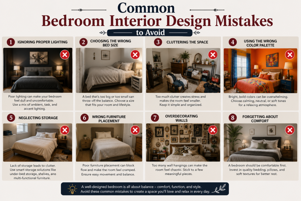 common bedroom interior design mistakes 