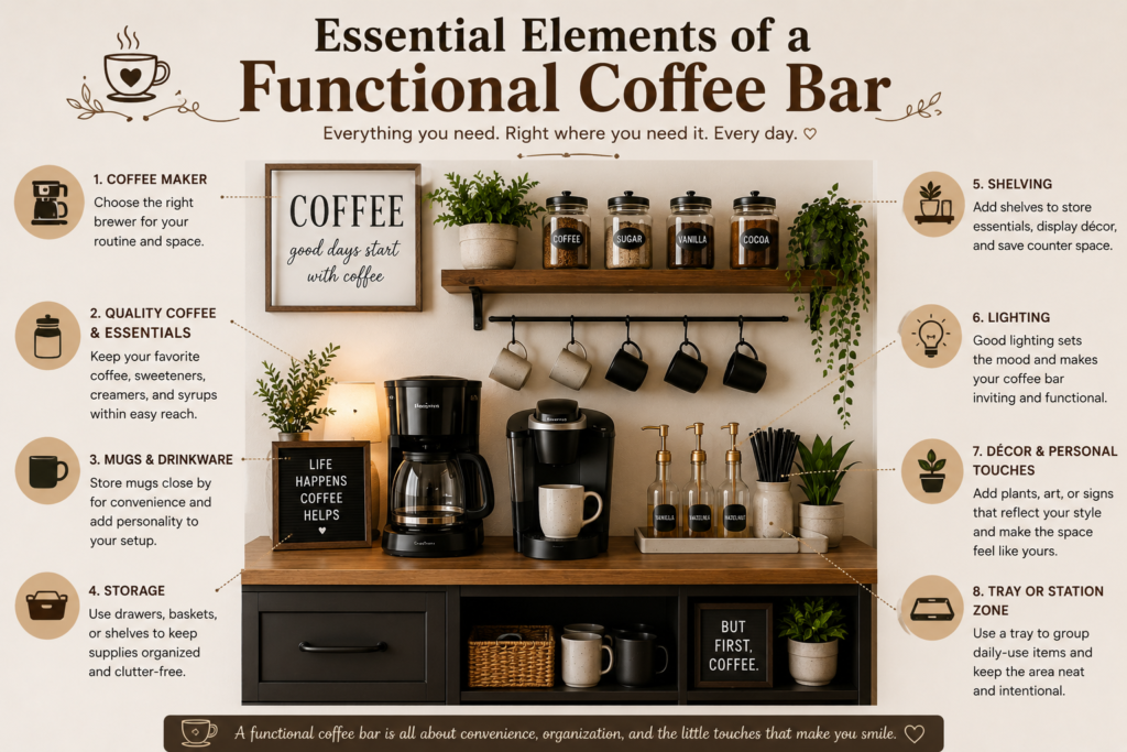 essential elements of a functional coffee bar