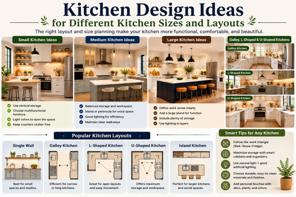 Kitchen Design Ideas for Different Kitchen Sizes and Layouts 
