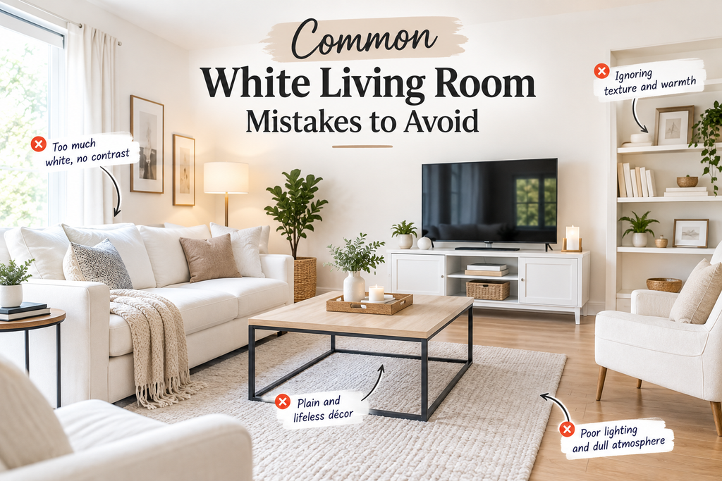 Common White Living Room Mistakes to Avoid