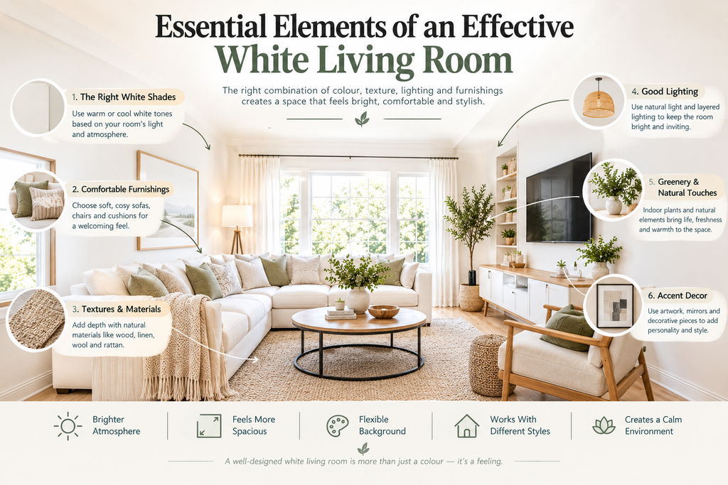 Essential Elements of an Effective White Living Room