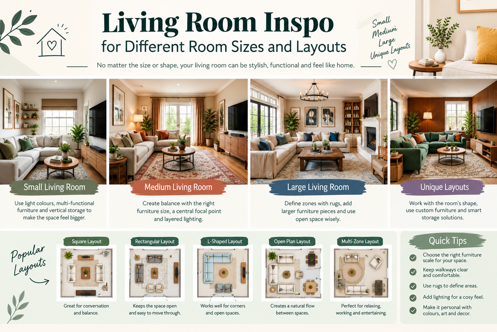 Living Room Inspo for Different Room Sizes and Layouts